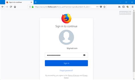 firefox log in.
